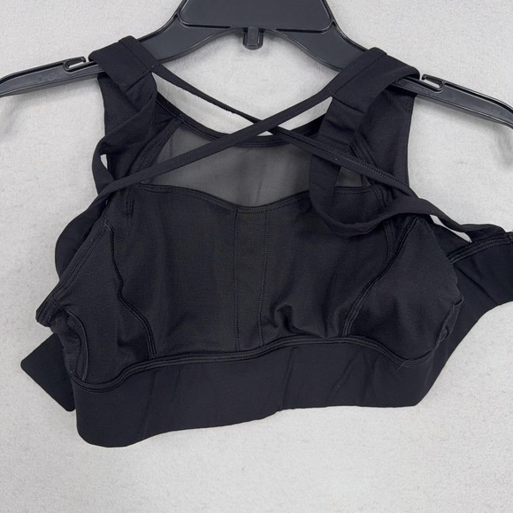 Lululemon Sports Bra Womens 4 Black Mesh Criss Cross Back Padded Breathe It In - Picture 11 of 15